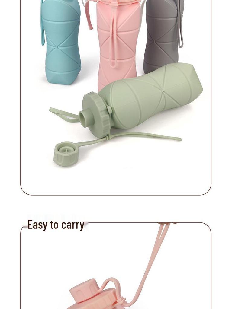 Складной силиконовый стакан для воды - Портативный дизайн «Бриллиант», Спортивная бутылка большой вместимости для велоспорта