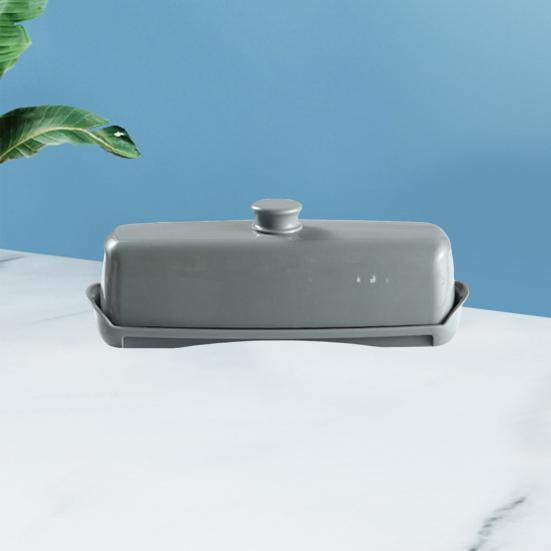 Butter Box with Lid Spatula Easy Grip Handle Butter Storage Container Dust-Proof Dishwasher Safe Refrigerator Butter Dish for Kitchen Cafe