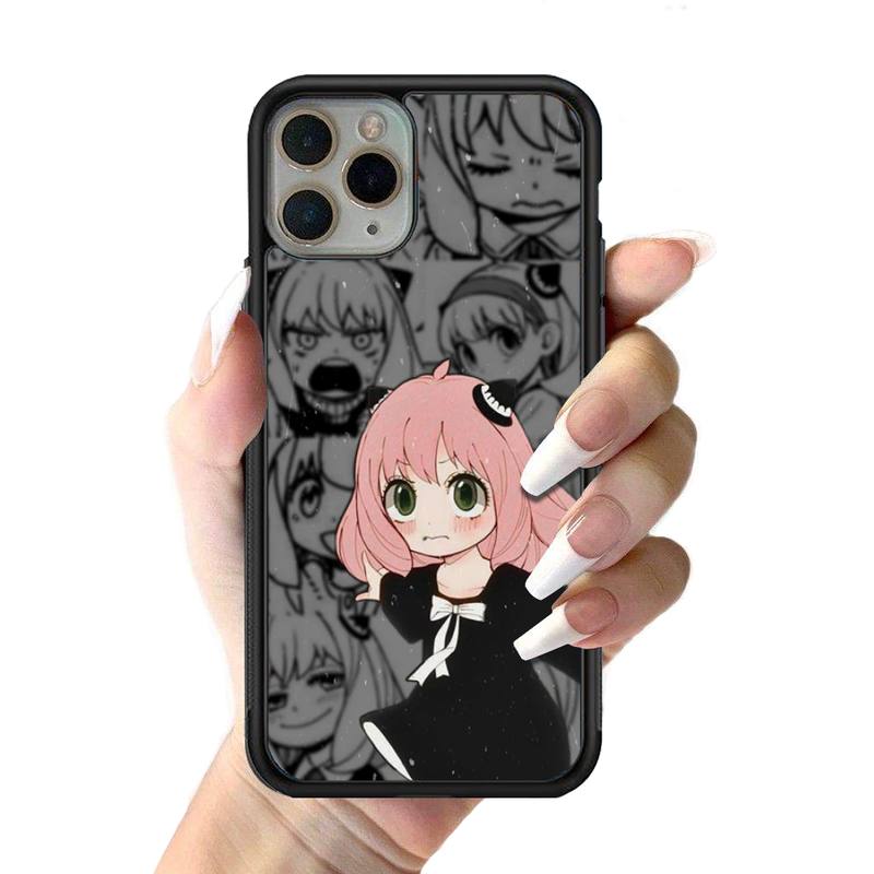 Чехол для телефона Anime Anya Forger, силиконовый чехол из ПК+ТПУ для iPhone 11 12 13 Pro Max 8 7 6 Plus X SE XR, жесткие чехлы
