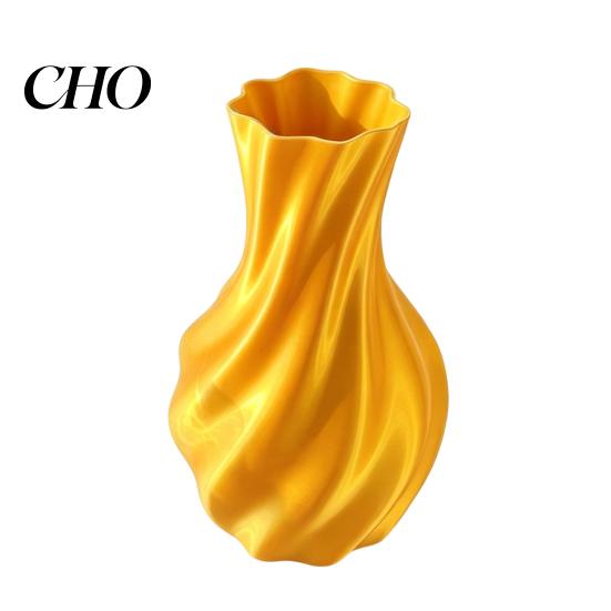 Artificial Flower Holder 3D Printed Vase Decorative Spiral Modern Twisted for Living Lightweight Vessel Room, Shelf, Wedding & Dining Table