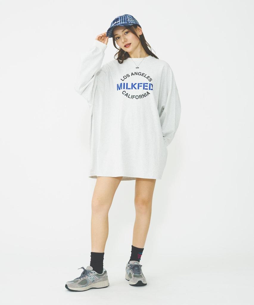 Milkfed Oatmeal Circle Logo Super Big Top Women's L/S T-Shirt