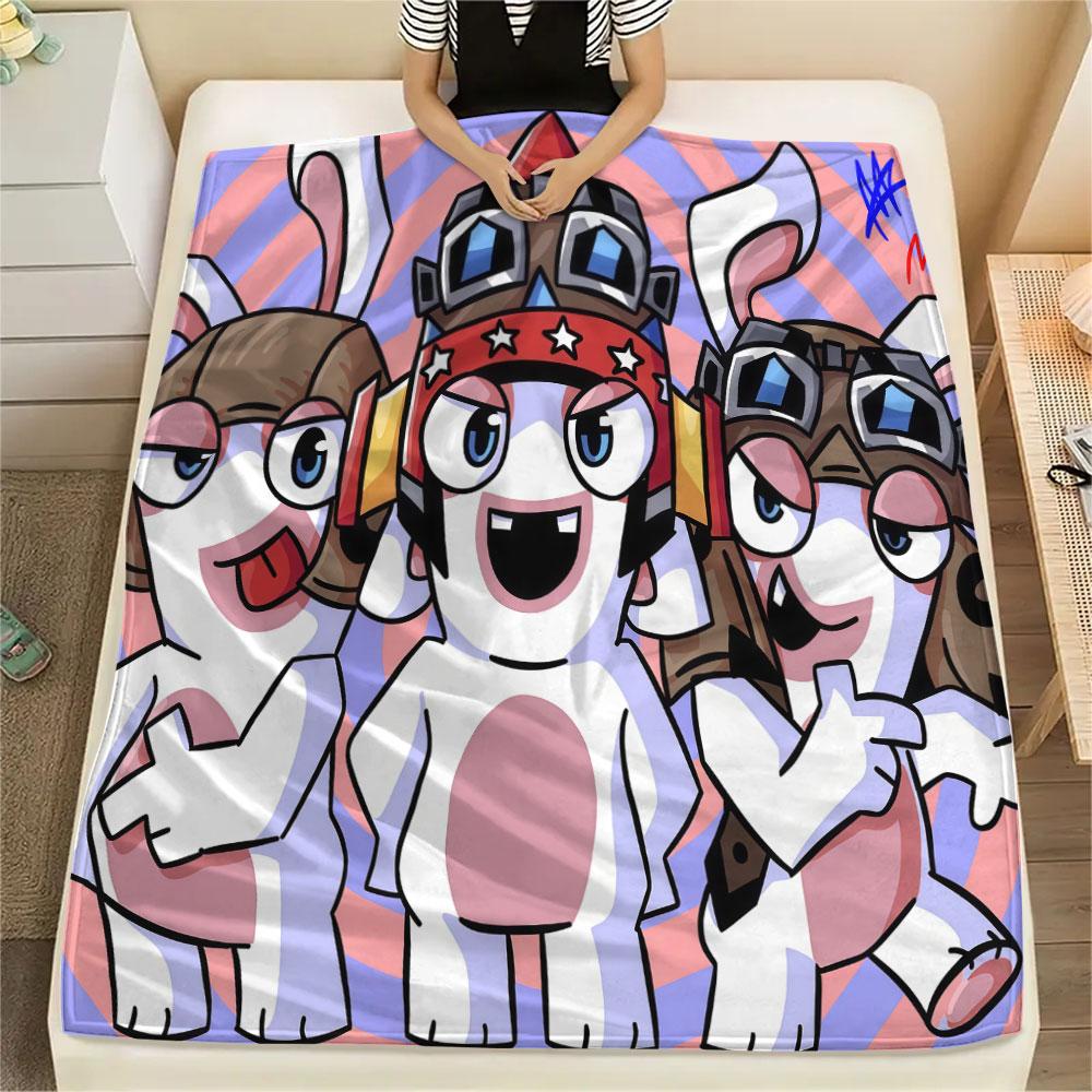 1PC Rabbids Invasion Fantasy Blanket, High quality Comfortable for All Seasons, Home Decor, Warmth and Comfort