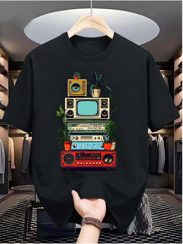 Vintage Graphic Men's Summer T-Shirt Cotton O-neck short-sleeved Tee Casual T Shirts Oversized