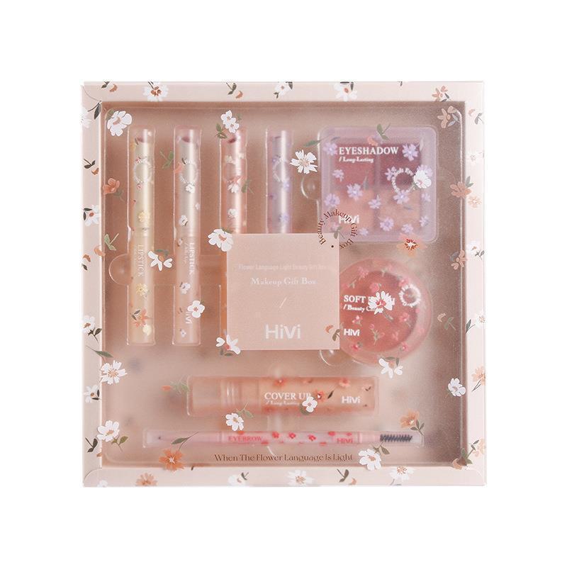 Hivi Flower Gift Box Makeup Set: Velvet Lip Glaze Lipstick 8-piece Set Perfect Holiday Gift for Girlfriend and Wife
