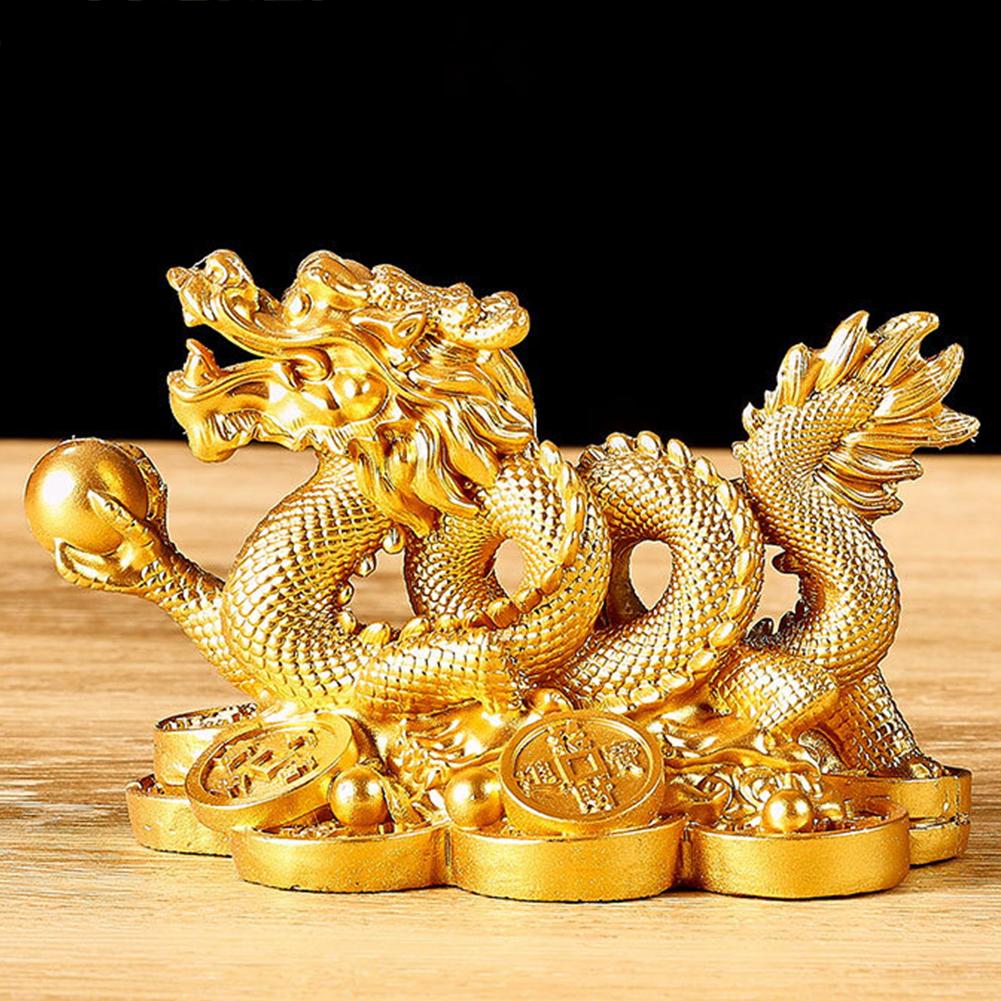 2025 Feng Shui Dragon Statue Attract Wealth Chinese Dragon Figurines Good Luck Auspicious Dragon Statuette for Home Office