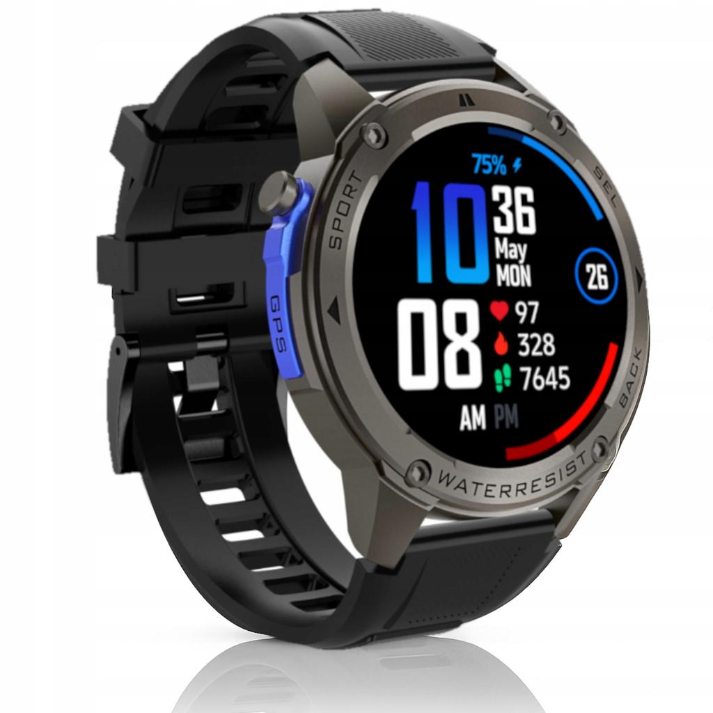 Smartwatch wenom dm56 sportowy męski damski gps wodoodporny pl pływanie