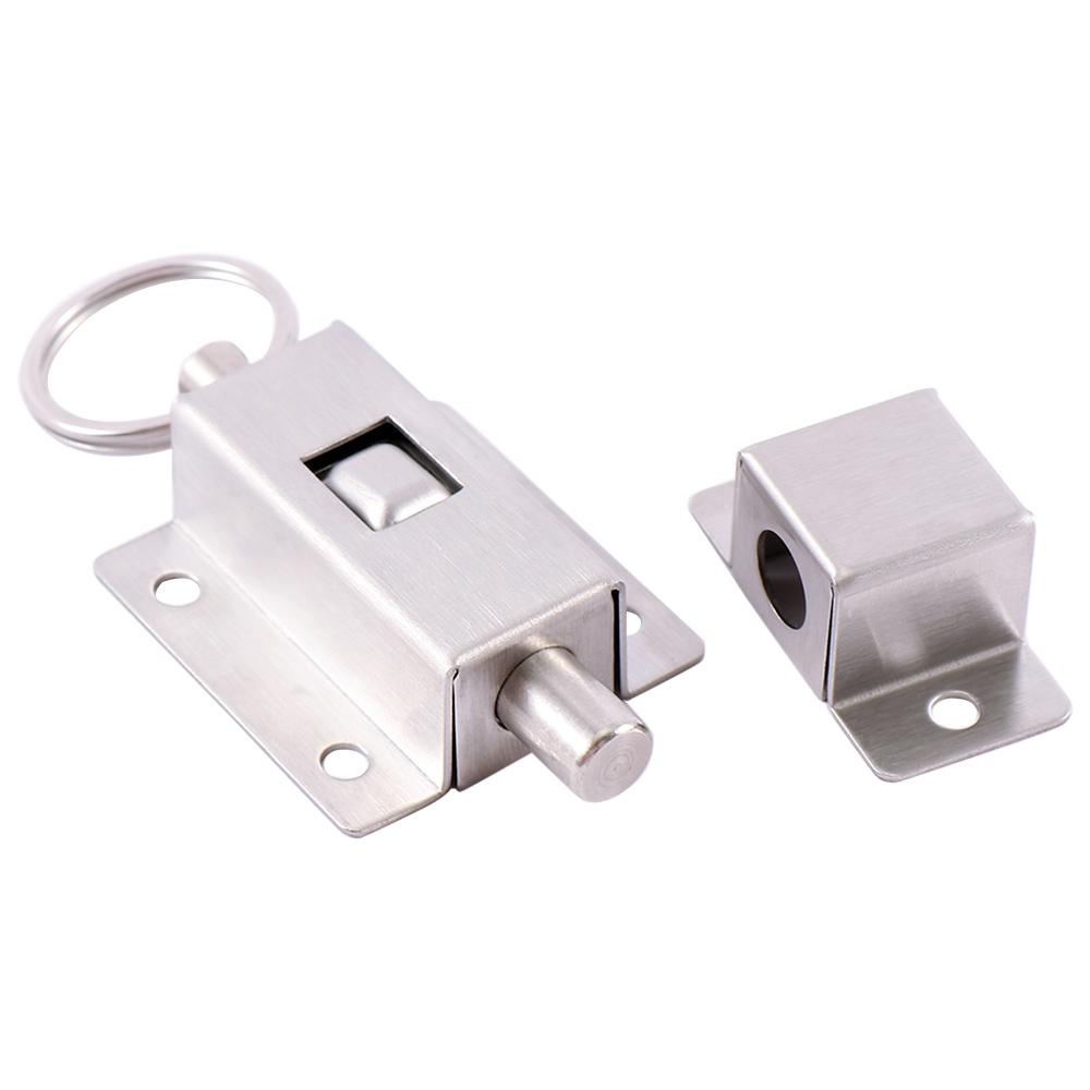 Inch Long Spring Home Improvement Slide Lock with Button Door Bolts Barrel Bolt Lock Door Hardware