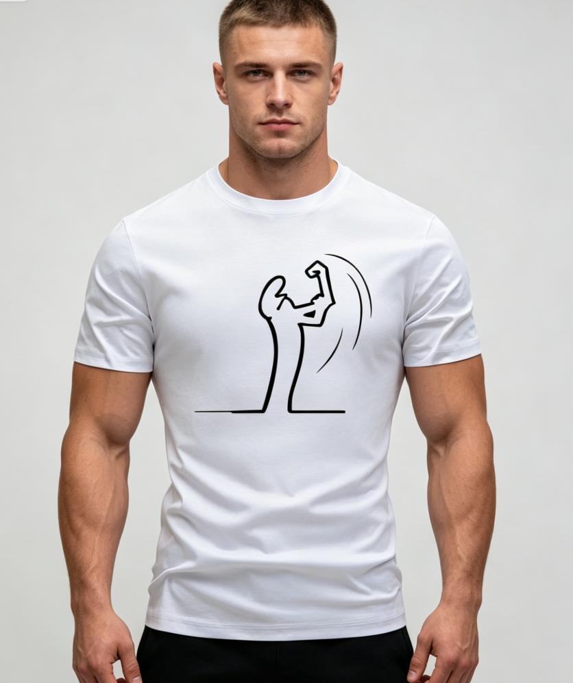 Summer Short Sleeve Tshirt Thin Slim Crew Neck Toptrendy Fashionable Casual And Comfortable Abstract Figure Artistic Tshirt