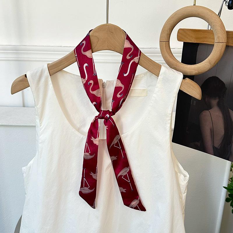 Long Silk Scarf, High-end Neck Scarf, New Multi-functional Silk Scarf, Bag Wrapping, Headscarf, Headband, Tied Hair Belt.