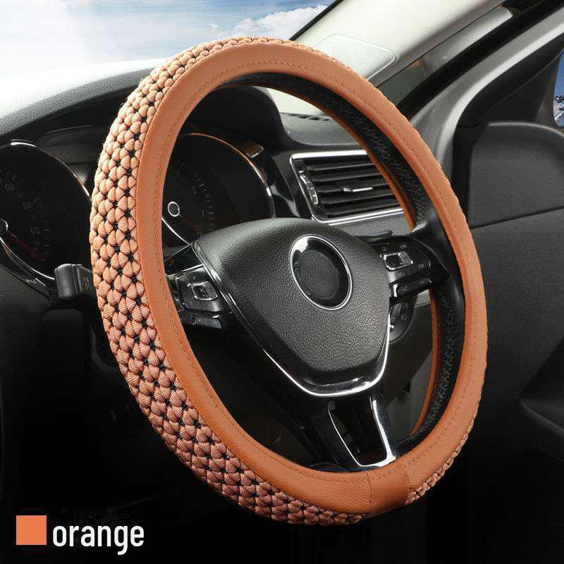 Универсальный чехол на руль автомобиля из искусственного шелка для всех четырех сезонов, впитывающий пот и удобный.