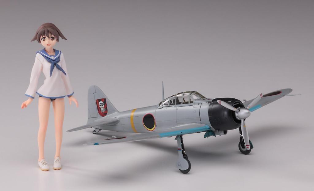Hasegawa Strike Witches Yoshika Miyafuji Carrier Fighter Type 22 Scale Resin Kit SP375 w/Zero 1/20