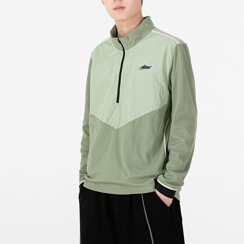 Nike Sweatshirts Men's Green Stand Collar Moderate Other DD6765-386