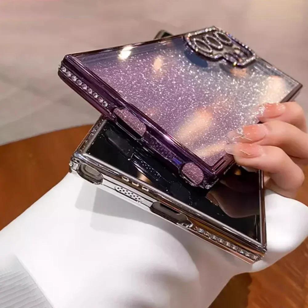 Роскошный чехол со стразами и блестками для Samsung Galaxy S26 S25 S24 S23 S22 Ultra Plus, сияющий, прозрачный, с покрытием, противоударный