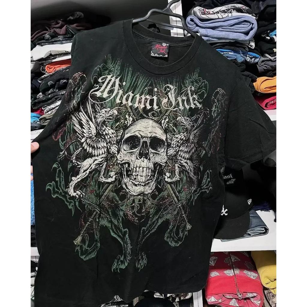 Ретро Панк Хип-Хоп Графический Принт Оверсайз Футболка Мужская Новая Круглый Вырез Короткий Рукав Топы