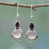 Wedding Jewelry Hook Multi-Gemstone Ear Stud Moonstone Earrings Opal Stone Garnet Ruby Chalcedony