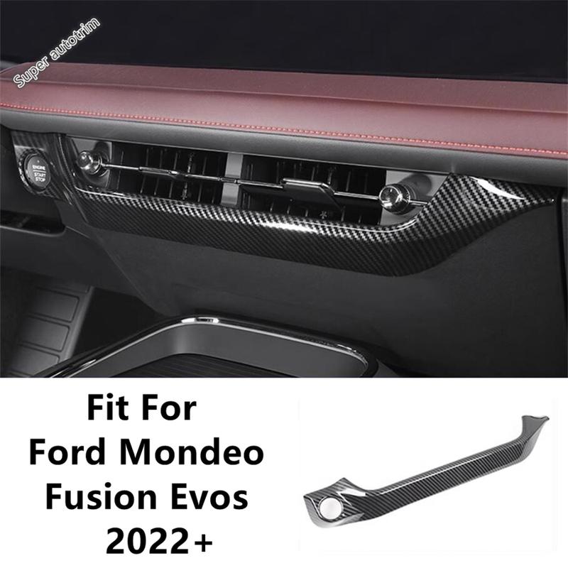 Dashboard Middle Air AC Conditioning Vent Outlet Start Stop Button Cover Trim Accessories For Ford Mondeo Fusion Evos
