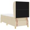 Box Spring Bed with Headboard Cream 200 x 80 cm Fabric