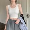 Women Tank Tops O-neck Sleeveless Slim Fit Undershirt Solid Color Camisole High Elastic Bottoming Tops