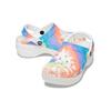 Crocs Classic Clog Lightweight & Comfortable Sneaker Sandals Women's Blue Orange Cloud Tie-Dye Print
