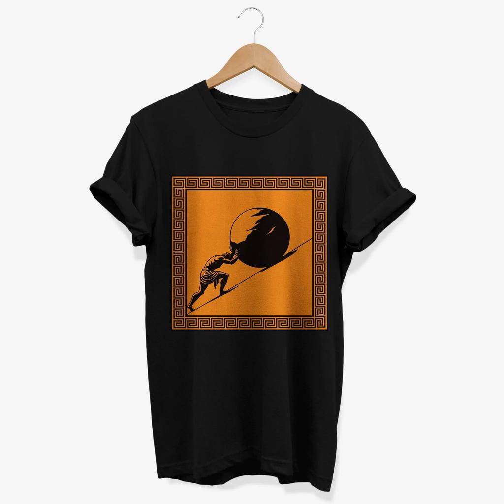 Best Selling Fashion Summer New Street Minimalist Sisyphus Myth T-Shirt, Philosophical Tee, Philosophy Gift for Teachers Men Tee