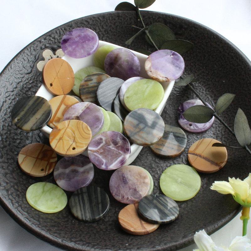 20mm Purple Amethyst Agate Jasper Hairpin Sticker for DIY Jewelry Making