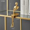 Gold Home Decor Thinker Statues Bookshelf Sculpture Decorations For Living Room Modern Figurines Shelf Table Desk Decor