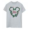 Mens Mickey Mouse Merry Christmas Holly T-Shirt