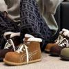 Женские модные зимние теплые меховые полусапоги с мягкой подошвой, легкие, с подкладкой, нескользящие, повседневные спортивные хлопковые сапоги