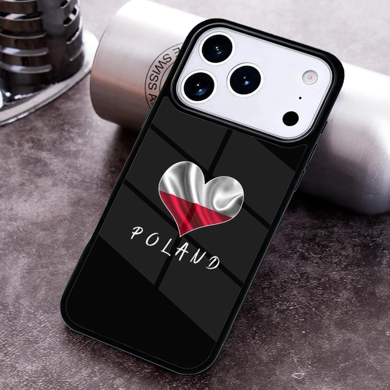 Чехол для телефона с флагом Польши для iPhone 17 16 15 Pro Max Air 14 13 12 11 Plus Ударопрочный Чехол Capa
