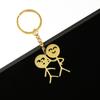 One Bag Stainless Steel Cartoon Couple Pair Of Figurines Pendant Doodle Love Fun Keychain\t Matchmaker