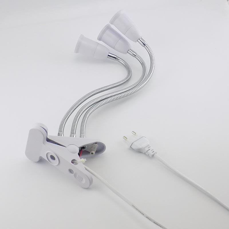 Розетка E27 с 3 головками, гибкий зажим для светильника с переключателем включения/выключения, держатель лампы для настольного светильника, основание светодиодной лампы для выращивания растений