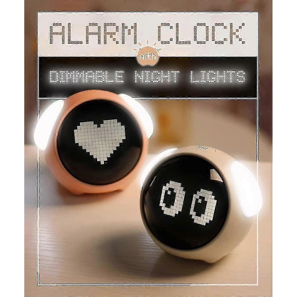 Kids Alarm Clock, Dual Alarm Setting, Adjustable Brightness Night Light, Voice-activated,temperature Detection, Wake-up Alarm Clock, Toy And Gift For