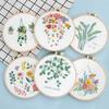 Nordic DIY Embroidery Kit: Beginner's Fresh Floral Fabric Art Set