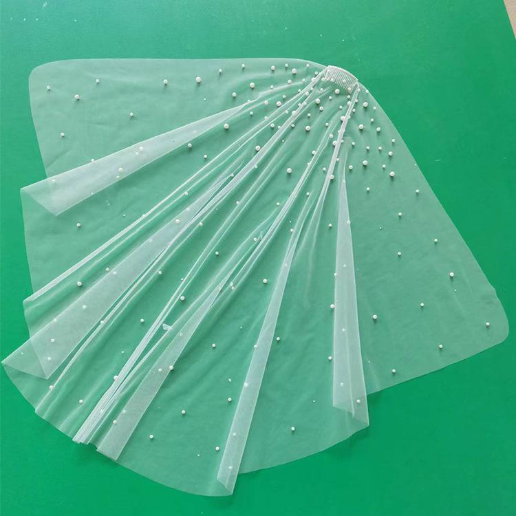 Основное свадебное платье невесты Senior Sense Wedding Роскошная тяжелая звезда Сияющая жемчужина и бриллианты Свадебная белая фата с гребнем для волос