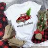 Christmas Reindeer Tshirt Loose Truck Christmas Tree Tshirt Durable Men Women Unisex Casual Tshirt Daily Travel Streetwear