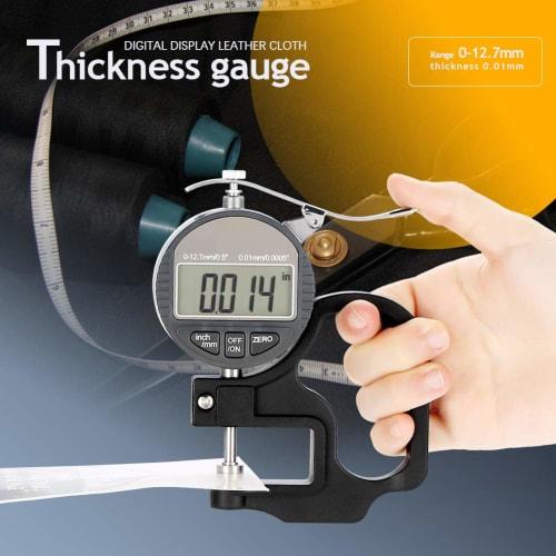 Asixx Digital Paper Thickness Gauge, 0.01mm Accuracy, 0-12.7mm Measurement Range, High Precision for Leather, Fabric, and Paper Thickness Measurements