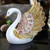 Duck Swan Pair Feather Design Sculpture for Home Decor Decorative Showpiece (Set of 2 Pc, Small, White) Showpiece