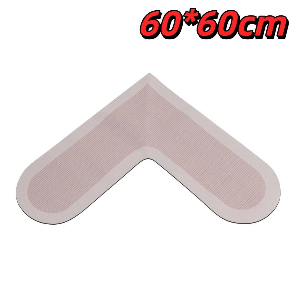 60*60cm Kitchen Carpet L-Shape Oil-Proof Anti-Slip Floor Mat Soft Wipable Surface Waterproof Doormat Home Decoration