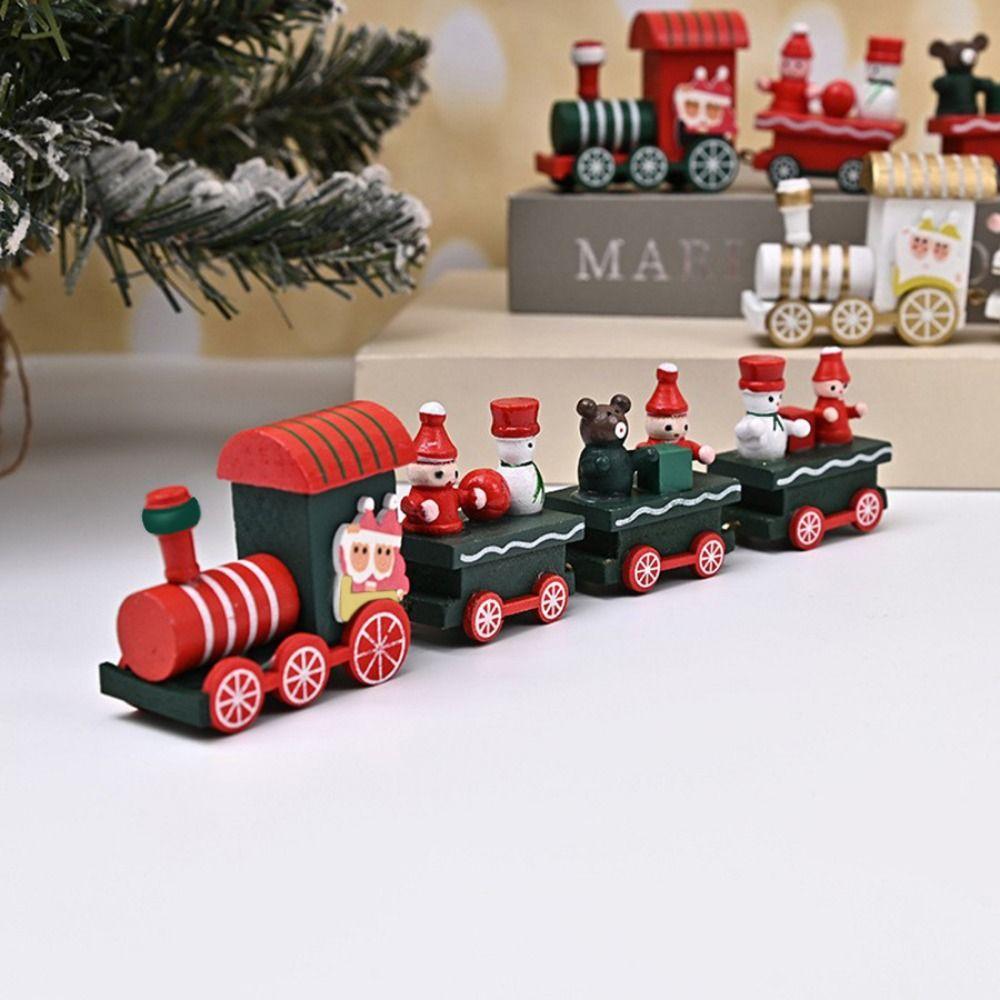 Cartoon Animal Christmas Train Multicolor Mini Christmas Tree Train  Ornament