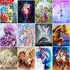 Full Square Round Diamond Painting Horse Picture Of Rhinestone Diamond Embroidery Unicorn Animal Mosaic Needlework Home Decor