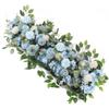 100cm Wedding Arch Flowers, Artificial Flowers Arrangement Swag, Silk Fake Peonies Rose Floral Row for Wedding Backdrop Decor DIY Party Ceremony