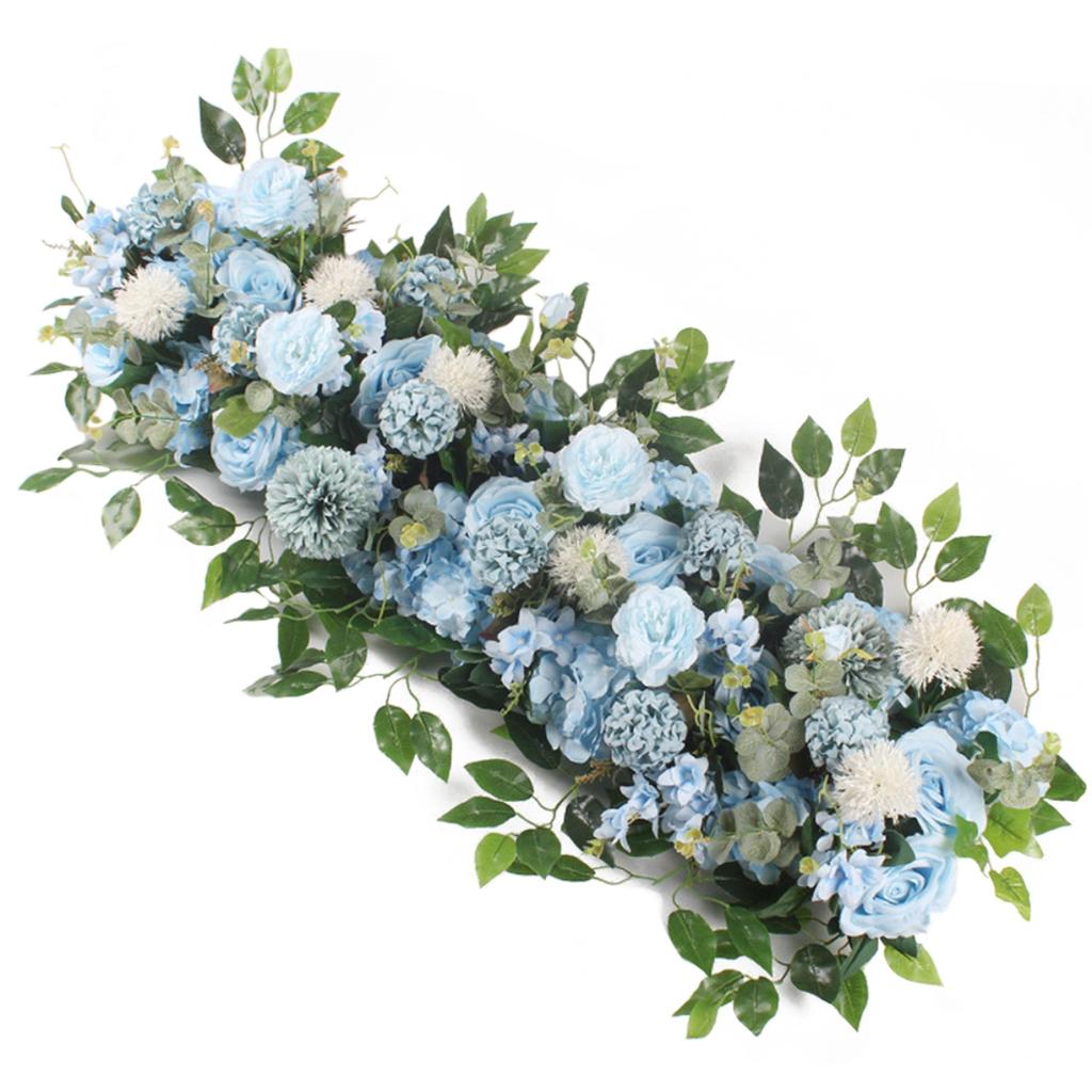 100cm Wedding Arch Flowers, Artificial Flowers Arrangement Swag, Silk Fake Peonies Rose Floral Row for Wedding Backdrop Decor DIY Party Ceremony