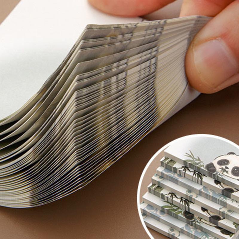 1 Piece Cartoon Adhesive Cute Kawaii Panda Notes Notepad Memo Pad Office School Supplies Stationery Sticker Decoration