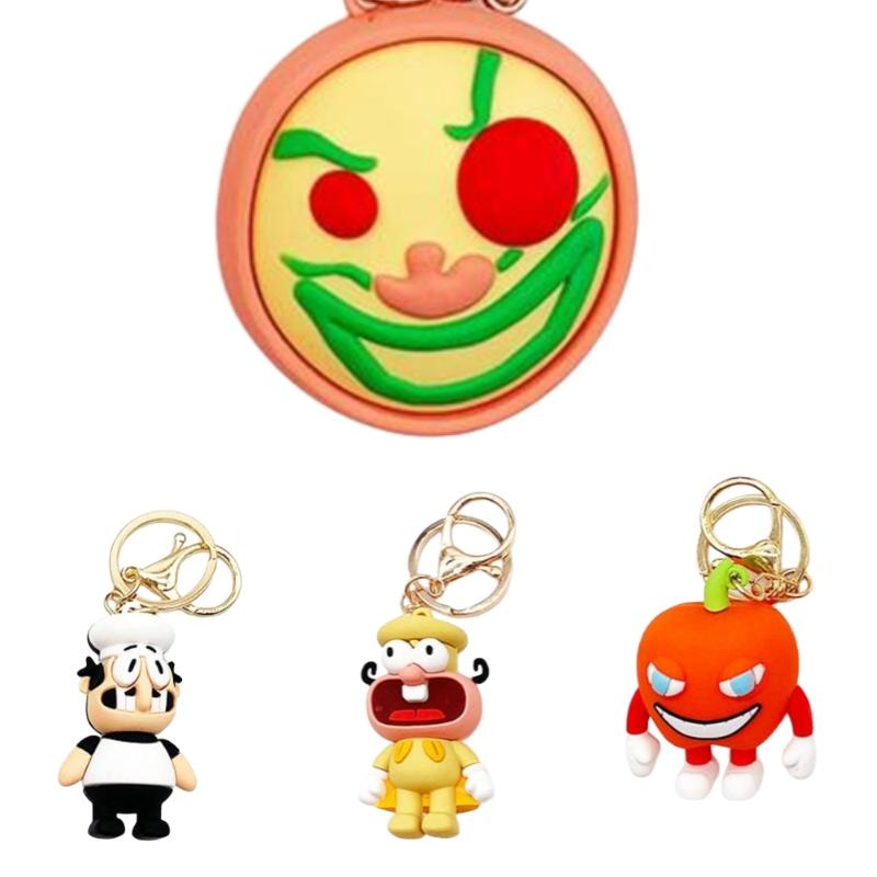 Tower Pizza Keychain Pepper Chef Pendant Cartoon Characters Decoration Accessory