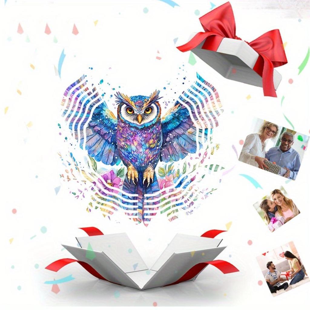 Красочный металлический подвесной спиннер-колокольчик в виде совы для украшения сада, двора, отпугиватель птиц, вращающаяся ветряная мельница