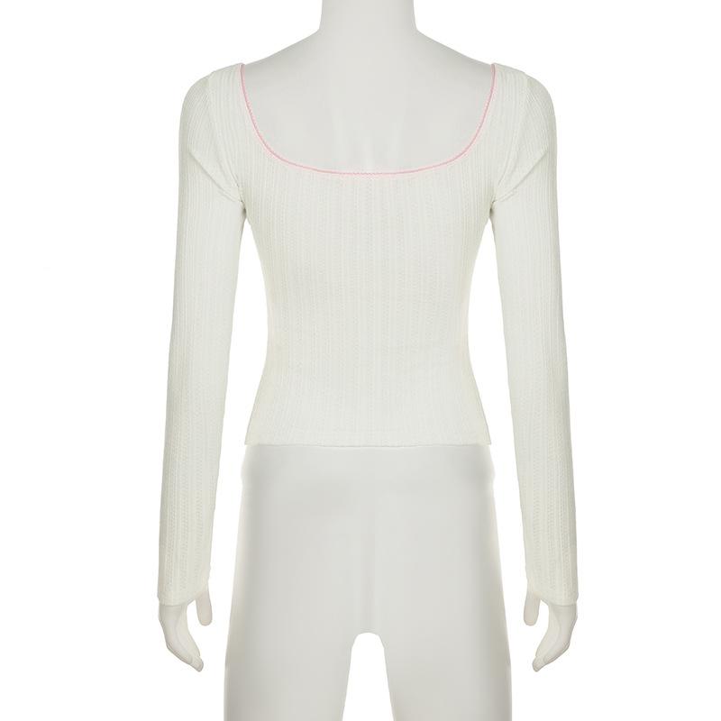 Женский текстурированный кружевной V-образный вырез, сексуальный, с оборками на груди, цветной, с тонкой талией и универсальным топом