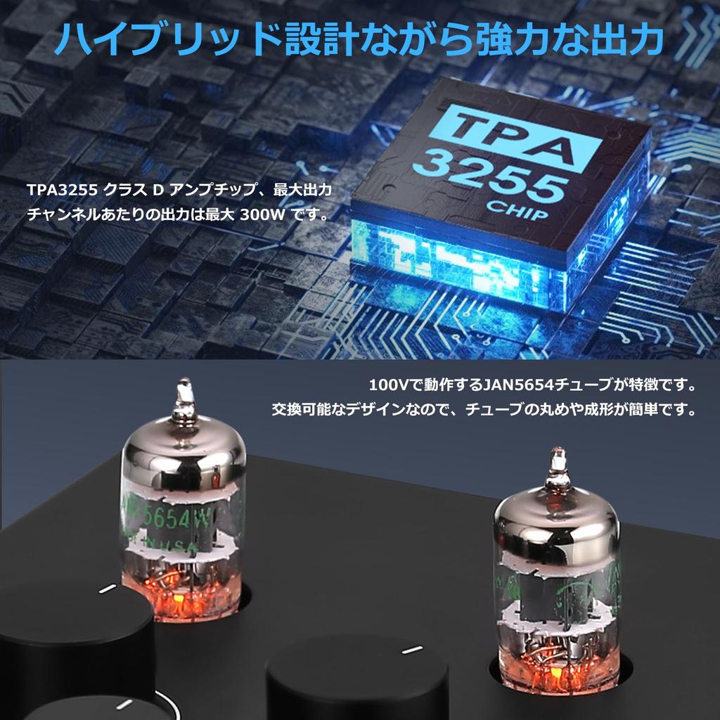 Douk Audio T6PRO HIFI Mini Bluetooth JAN565 TPA3255 QCC5125 Усилитель мощности 300 Вт x2 ламповый усилитель Bluetooth с измерителем уровня громкости, совместимый с