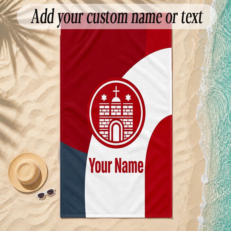 Beach TowelFC St. Pauli Custom Name Text Personalized Soft Towel for Beach Pool Indoor Home Decor Gift