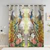 Peacock Flower Curtains For The Bedroom Animal Drapes In Living Room Curtin For Window Home Decor High Shading (70 %-90 %)2 Panel