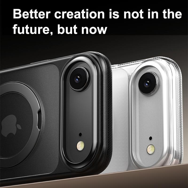 KEYSION Вращающийся на 360° магнитный чехол-подставка для MagSafe для iPhone 17 17 Air Матовый прозрачный противоударный чехол на заднюю панель телефона